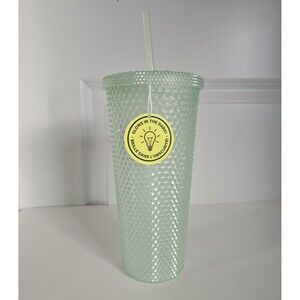 Glow In The Dark Studded  Tumbler With Straw